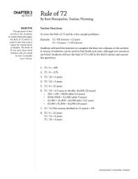 We can use the rule of 72 the other way around too. Finance Studyres Com
