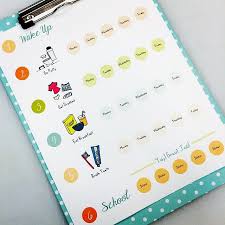 daily routine sticker chart organize routines toddlers