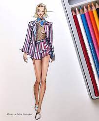 Fashion Sketches Inspired By New York Fashion Week Ss18 Season Fashion And Beauty Illustrator Rongrong Devoe Fashion Sketches Fashion Design Sketches Illustration Fashion Design