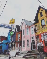 The market is an older neighbourhood an. Colourfull Houses At Kensington Market Toronto