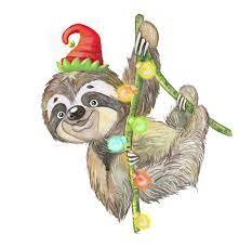 Sloth Clipart Jungle Animal Baby Shower Birthday Party Png Etsy In 2021 Christmas Art Sloth Art Cute Australian Animals