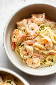 Tender shrimp tossed in a parmesan garlic cream sauce with fresh spinach. Creamy Lemon Shrimp Pasta Salt Lavender