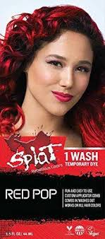 The color is temporary and washes out with a simple shampoo. Splat 1 Wash Temporary Hair Dye Red Pop Ninthavenue Europe
