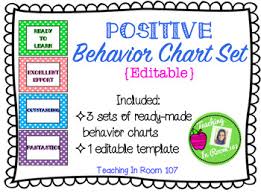 Positive Behavior Chart Set Editable