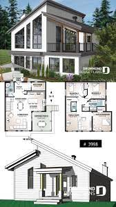 Discover The Plan 3998 Malbaie Which Will Please You For Its 3 Bedrooms And For Its Modern Design Styles Sims House Plans Cottage Plan Basement House Plans