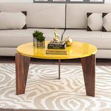 Glass coffee tables are inherently contemporary while wood coffee tables fit traditional, rustic and transitional themes. Decornation Aurora Modern Coffee Table Wood Yellow Buy Online In Bosnia And Herzegovina At Desertcart 161854546