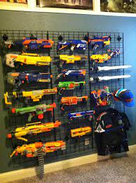 Our youngest son has an armory so, a genius idea came over me! Nerf Gun Wall Boys Preen Bedroom Quite Contemporary