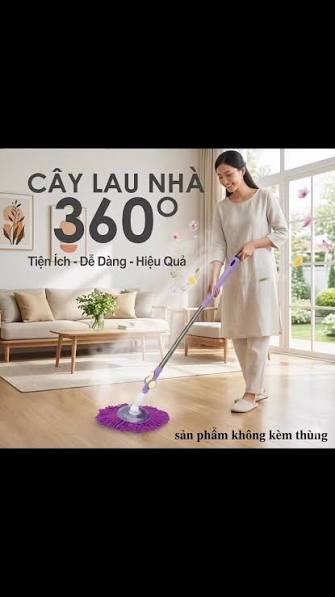 🧹 CÂY LAU NHÀ 360° MÂM INOX TRÒN CAO CẤP 🧹, Giá: 69 k, 📌 Thông tin sản phẩm:, 🔹 Chất liệu: Cán nhựa chắc chắn, thân cây lau làm bằng inox bền bỉ, mâm lau tròn inox., 🔹 Bông lau: Sợi tổng hợp siêu nhẹ, ...