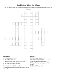 Das darf auf keinen fall. Kreuzwortratsel Das Musical Konig Der Lowen Als Pdf Arbeitsblatt Schulraetsel De