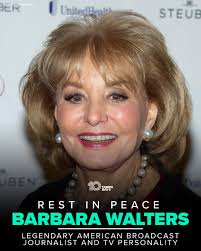 Barbara Walters, the legendary journalist known for being the first female  co-anchor of a network evening news program, her celebrity interview  specials and for launching what is now one of the most