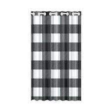 Black white check curtains protect against uv rays and sunlight which can damage floors and furniture, thus saving you money that could have been wasted on expensive repairs and the. Yusdecor Black White Buffalo Check Lumberjack Plaid Window Curtain Living Room Bedroom Window Drapes 52x84 Inch Walmart Canada