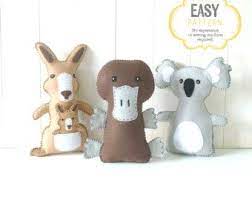 Stuffed Animal Softie Patterns Aussie Animals Plush Animals From Australia Felt Kan Coudre Des Animaux En Peluche Motifs De Couture Animaux Motifs De Doudou