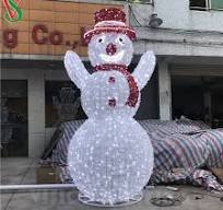 Large 3D Snowman Sculpture Motif Lights for Christmas Outdoor Decorations