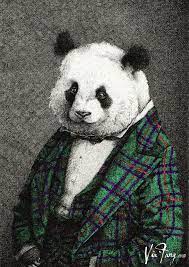 Via Fang Illustration Panda Sons Cocktail Bar Edinburgh Uk Bear Art Fang Drawing Panda Love