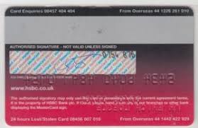 Interest, default charges and any payment protection insurance premium plus 1% of the principal, or 2.5% of the balance or £5 whichever is. Bank Card Hsbc Credit Card Hsbc United Kingdom Of Great Britain Northern Ireland Col Gb Mc 0045 01