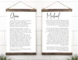 Excited To Share This Item From My Etsy Shop Wedding Vows Sign His And Her Customized Vows Weddi Wall Art Master Master Bedrooms Decor Wall Decor Bedroom