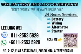 Anda juga boleh datang ke kedai bateri kami untuk pemeriksaan bateri & alternator. Wei Battery And Motor Services Di Bandar Kuala Terengganu