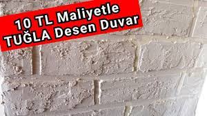 Tarla, bahçe evine doğal taş görünümlü sıva yapımı kullanılan malzeme ; 10 Tl Maliyetle Tugla Desen Duvar Yaptim Tugla Desen Duvar Saten Alciyla Tugla Desen Tugla Duvar Youtube