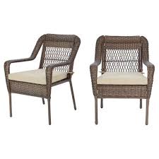 Shop patio furniture and a variety of outdoors products online at lowes.com. Stylewell Mix And Match Wicker Outdoor Patio Stationary Lounge Chair With Putty Tan Cushions 2 Pack 65 729227 The Home Depot