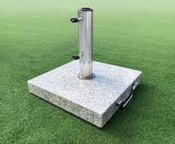 We supply two types of garden parasols: 25kg Granite Parasol Base With Wheels Square
