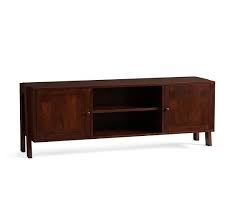 The parker media console is crafted with reclaimed wood and features wire management, adjustable shelves and glass doors. Studio 67 5 Media Console Pottery Barn