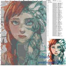 Anna and Elsa Frozen cross stitch pattern