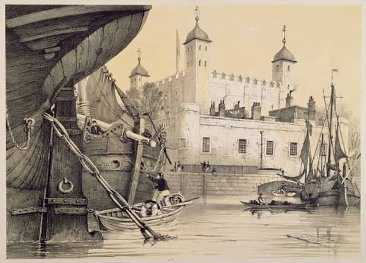 View of the Tower of London from the River Thames, c.1840