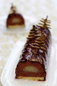 Ingrédients pour réaliser ce gâteau au chocolat pour 6 personnes : Buche Au Chocolat Et Poires Amandine Cooking