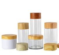 Plastic Screw Cap Water Electroplating Bamboo Wood Grain Wooden Transfer Print Small Batch Customization Lid for Cosmetic Cream