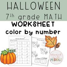 Keep your kids busy doing something fun and creative by printing out free coloring pages. Halloween 7th Grade Math Review Color Worksheet By Educated In The Middle