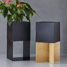 Faceted Modern Planters West Elm Planter Stand Tall Planters Planters