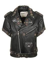 Best Price On The Market At Italist R13 R13 Short Sleeve Studded Leather Jacket Studded Leather Jacket Leather Jacket Studded Leather