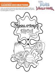 He has dark blue skin with neon green hair that resembles fiber optics held together in a topknot, violet, red, orange, yellow. Free Printable Trolls Coloring Pages Activity Sheets Zoom Backgrounds More Crazy Adventures In Parenting