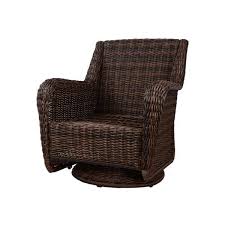 hampton bay cambridge brown wicker outdoor patio swivel rocking chair with cushionguard midnight navy blue cushions 65 17148b4 the home depot swivel rocking chair patio chairs blue cushions