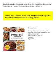 Kindle Instant Pot Cookbook More Than 200 Quick Easy Recipes