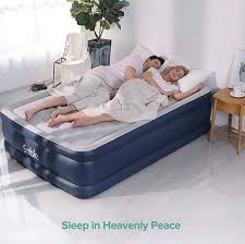 Inflatable Air Bed Sable Double Size Airbed Air Mattress Upgraded Blow Up Bed Inflatable Bed Blow Up Beds Air Mattresses