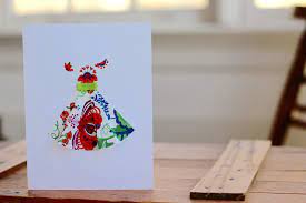 Work with others to make note cards and share them. How To Make Fancy Fabric Dress Notecards Go Go Kim