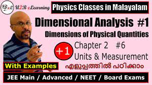 Dimensional Analysis In Malayalam 1 Dimensions Of A Physical Quantity Dimensional Analysis Physics Analysis