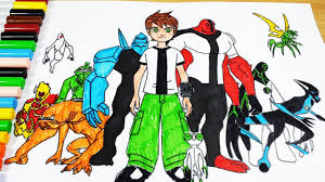 Coloring Pages Ben 10 Fourarms Diamondhead Heat Blast Coloring Videos Ben 10 Coloring Book 2018 Youtube