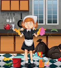 Free for commercial use high quality images A Maid Cleaning Dirty Kitchen Stock Vector Colourbox