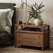 Keane 32" Solid Driftwood Charging Nightstand + Reviews | Crate & Barrel