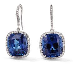 Rosendorff Royal Blue Collection Sapphire And Diamond Drop Earrings Diamond Jewelry Store Crystal Jewelry Sets Earrings