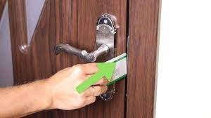 You can open using your credit card. Credit Card A Perfect Key To Open Almost All Door Lock