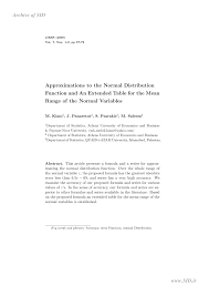 Pdf Approximations To The Normal Distribution Function And