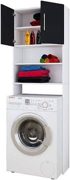 Aus, überbauschrank für waschmaschine und trockner. Vcm Waschmaschinenschrank Badschrank Hochschrank Uberbau Schrank Bad Mobel Regal Schwarz Weiss 190 X 64 X 25 Cm Jutas Amazon De Kuche Haushalt Wohnen