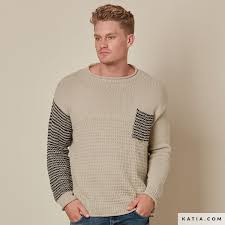 Ce pull homme classique a juste assez de texture pour le rendre intéressant, mais pas trop difficile à tricoter. Pull Homme Printemps Ete Modeles Patrons Katia Com