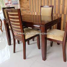 Meja makan jati solid antik model acadian model desain minimalis mewah modern klasik dengan kaki besar dan kayu tebal harga murah. Jual Set Meja Makan Kayu Jati Minimalis Areta Jepara Terbaru