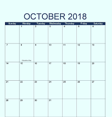 October 2018 Calendar Template With Holidays Blank Calendar Template Free Printable Calendar Calendar