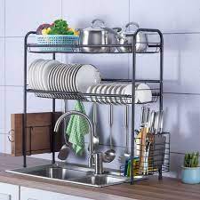 Wonderful Stainless Kitchen Rack Ideas You Must Try 6 Dish Rack Drying Kitchen Storage Shelves Sink Dish Rack
