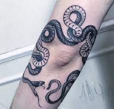 60 Snake Tattoo Ideas Cuded Elbow Tattoos Tattoo Around Elbow Tattoos